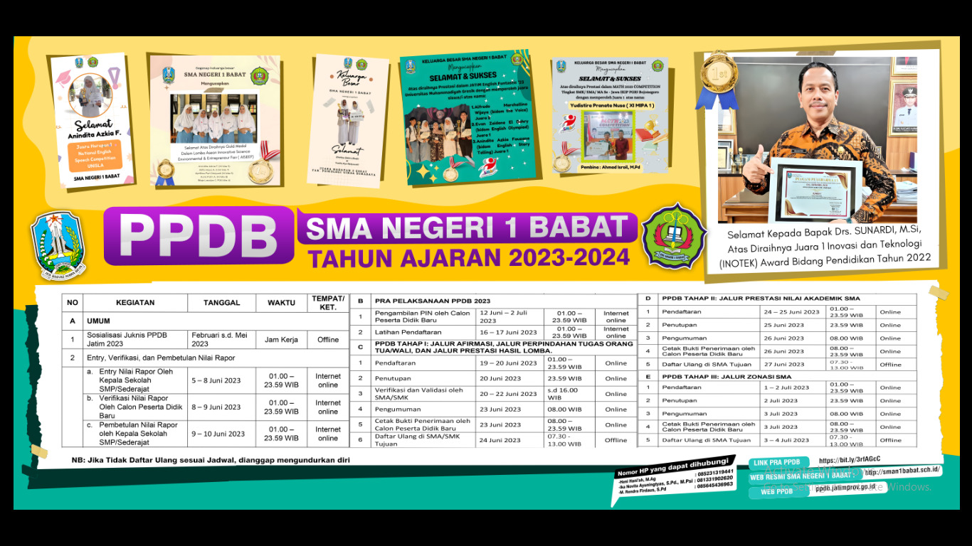 Informasi PPDB SMAN 1 Babat Tahun Pelajaran 2023 2024 SMAN 1 BABAT